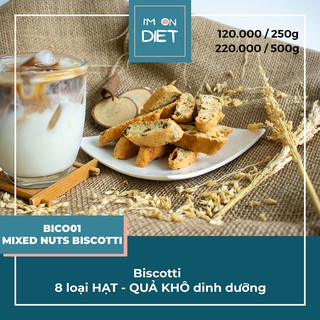 Biscotti - 8 loại hạt & quả khô dinh dưỡng - bánh quy kiểu ý nướng hai lần - mixed nuts biscotti - 250g và 500g