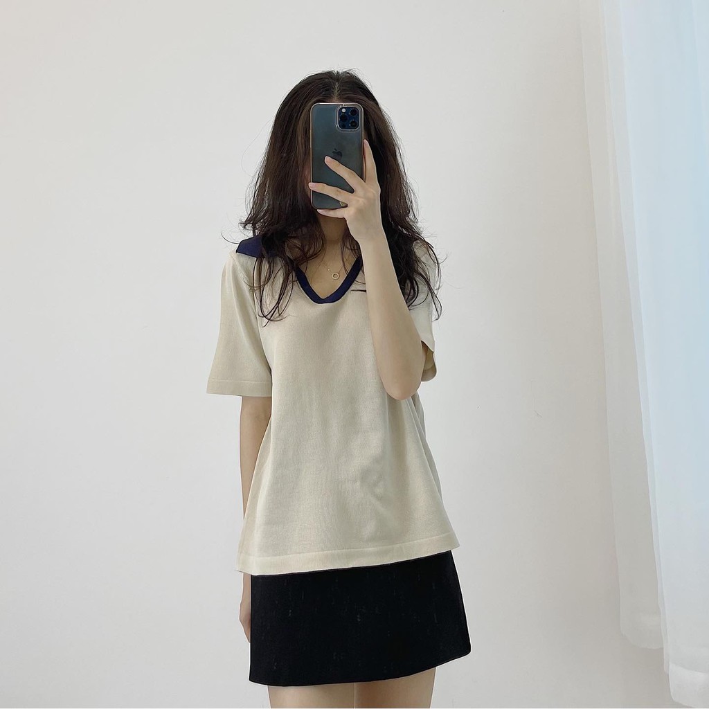 ( FREESHIP) Áo len cổ V polo Ulzzang