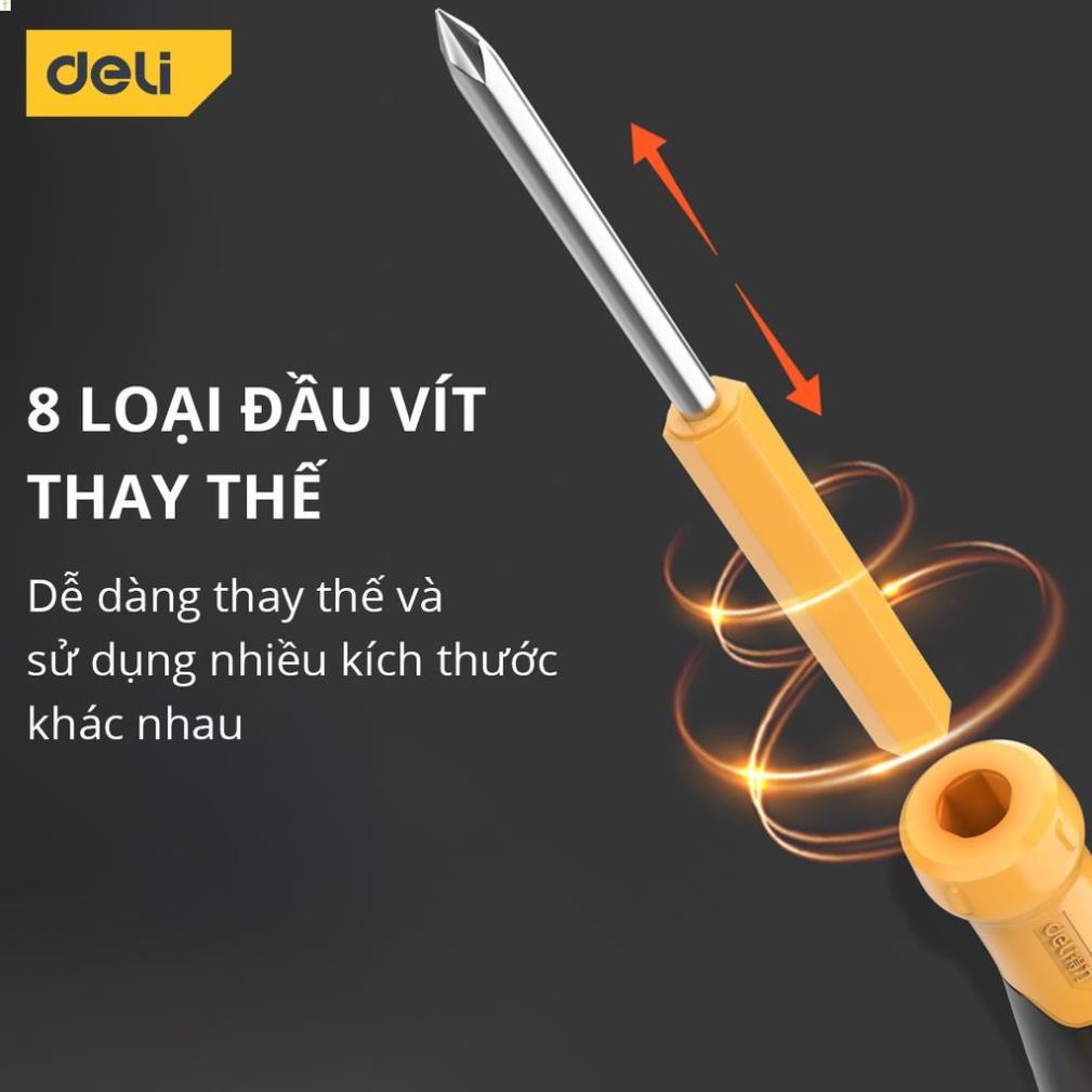 [LIFEDL157] Bộ Tua Vít Deli 9 Chi Tiết Đa Năng, Nhỏ Gọn, Tiện Dụng - Vặn Ốc Vít, Sửa Chữa Đồ Dùng Gia Đình - DL636009 .