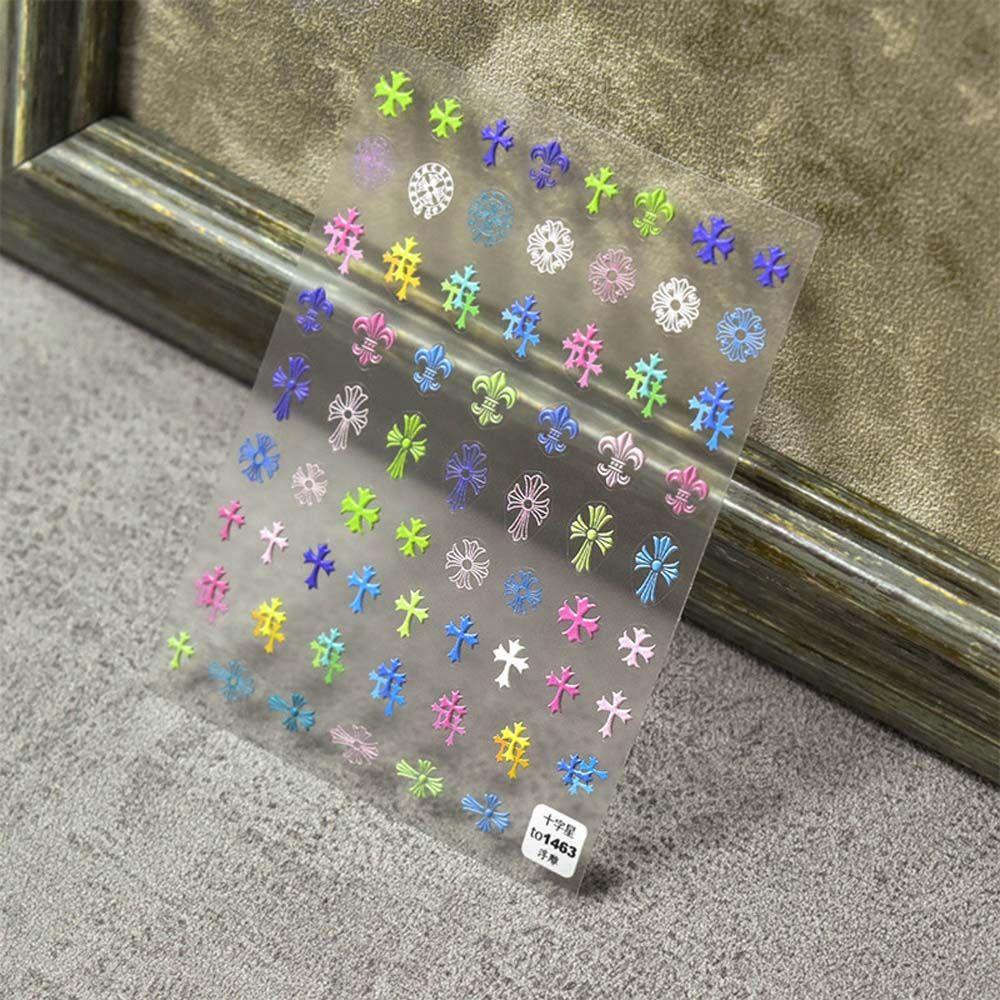 Đề Can 5D Màu Trắng Đen Phong Cách Punk Đơn Giản Tự Dính Dùng Để Trang Trí Móng Nghệ Thuật