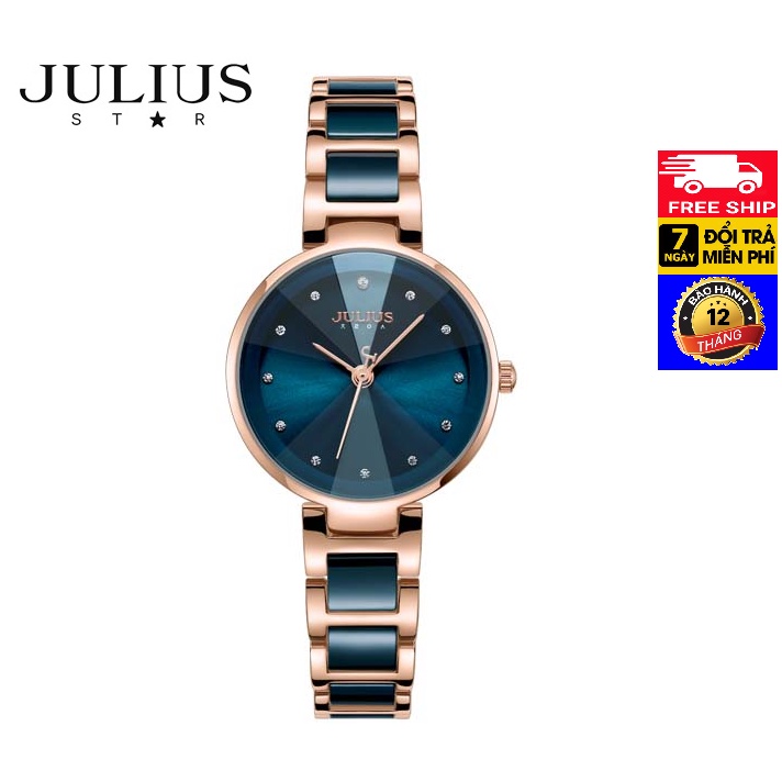 [Mã BMLT200 giảm 10% đơn 699K] Đồng Hồ Nữ JA-1209 Julius Hàn Quốc Dây thép Đính Đá Ceramic