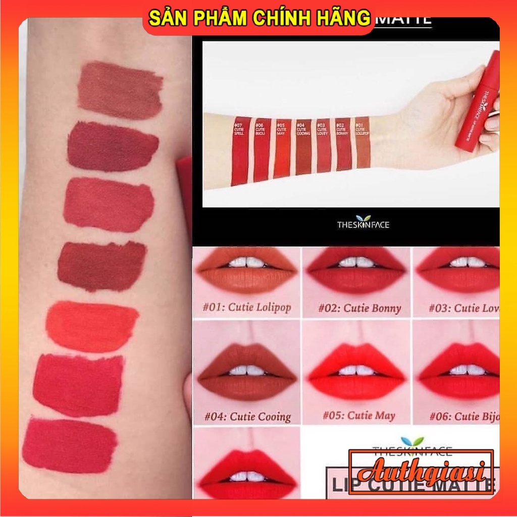 Son thỏi The Skin Face Bote Red Lipstick vỏ đỏ 01-07