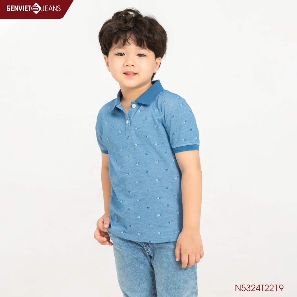 [Mã FATOP12 giảm 30K đơn 150K] Áo Polo Trẻ Em Genviet Unisex In Logo Chìm N5324T2219