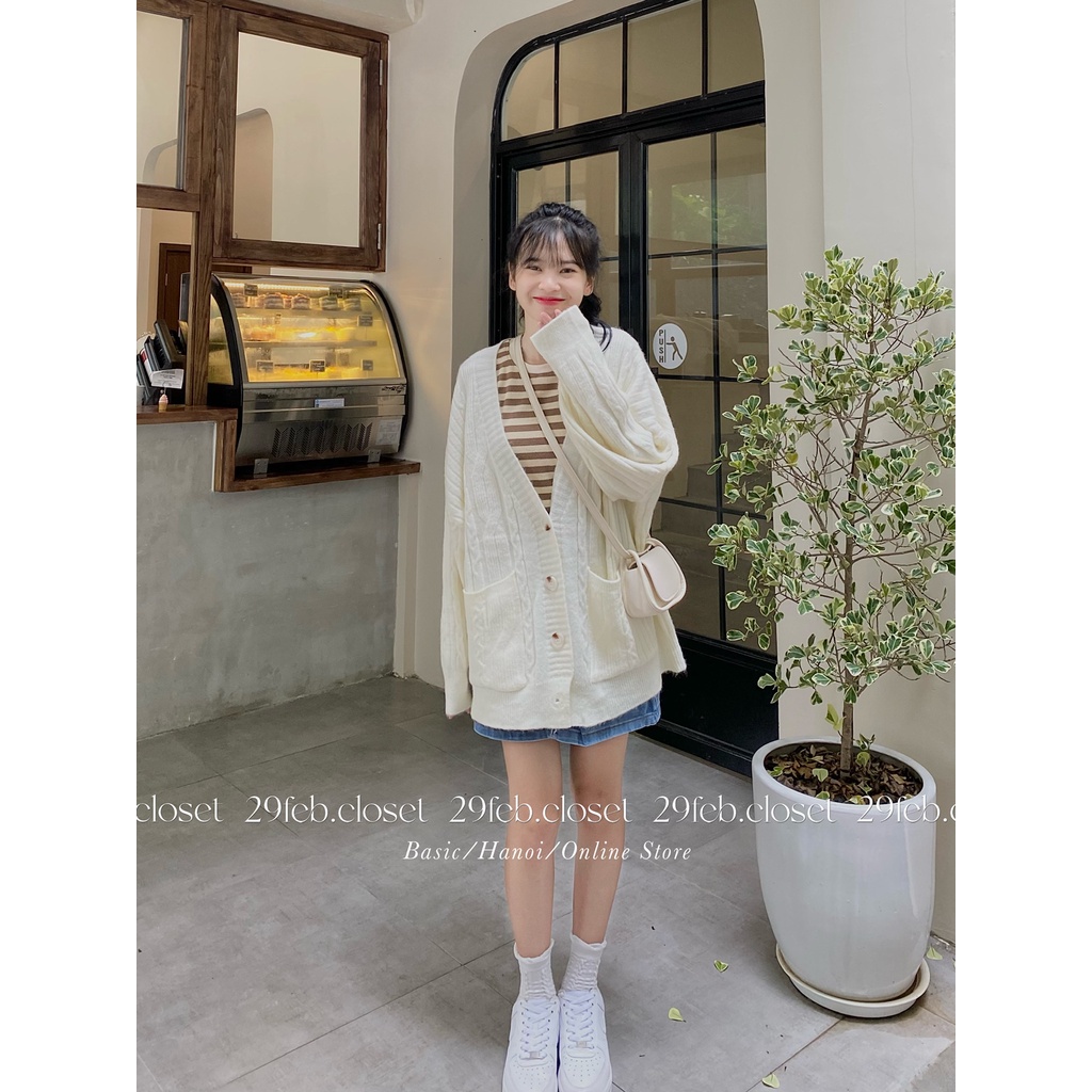 Áo khoác cardigan len thừng form oversize chất đẹp - 29feb.closet - A115