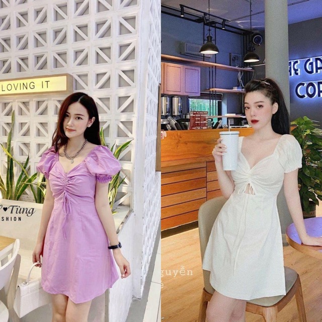 VÁY ĐŨI TAY BỒNG RÚT DÂY NGỰC SIÊU XINH DK35 | BigBuy360 - bigbuy360.vn