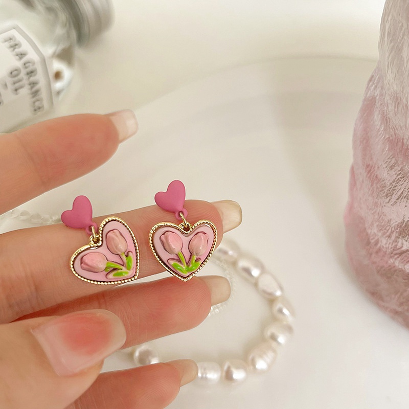 Vòng cổ Mặt Hình Hoa Tulip Đính Ngọc Trai Thời Trang Cho Nữ