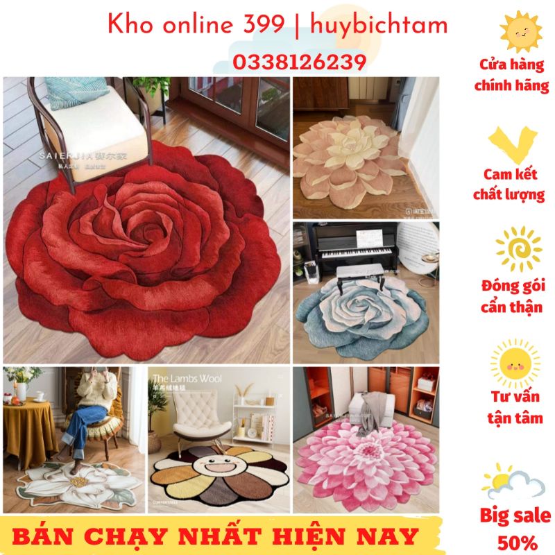 💥 thảm decor hoa lông cừu mềm mịn chống trơn trượt sang trọng hiện đại, thảm trải sàn phòng khách, ban công
