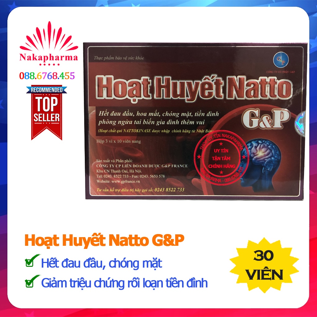 ✅ Hoạt Huyết Natto G&P – Hết đau đầu, hoa mắt chóng mặt, rối loạn tiền đình, ngừa tai biến GP