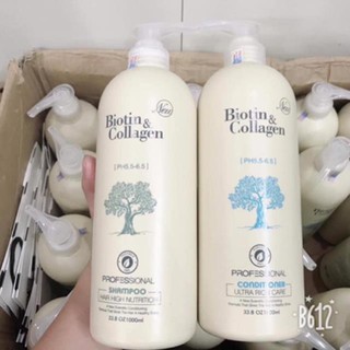Bộ dầu gội dầu xả chống rụng tóc và kích thích mọc tóc Biotin & Collagen 1000ml