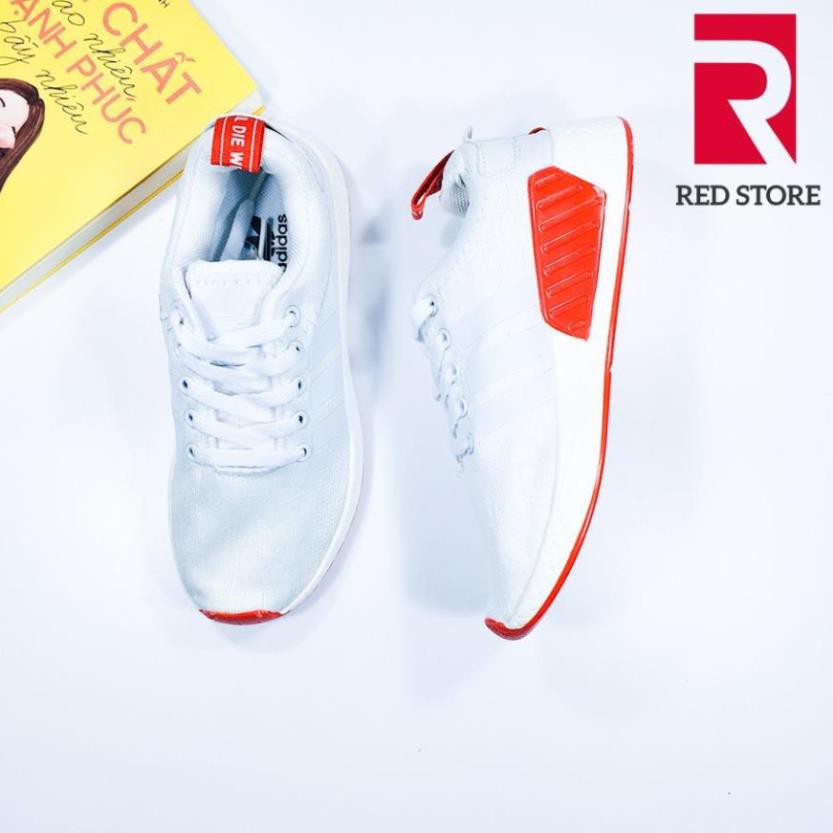 Giày thể thao nữ R2 màu trắng đỏ siêu đẹp