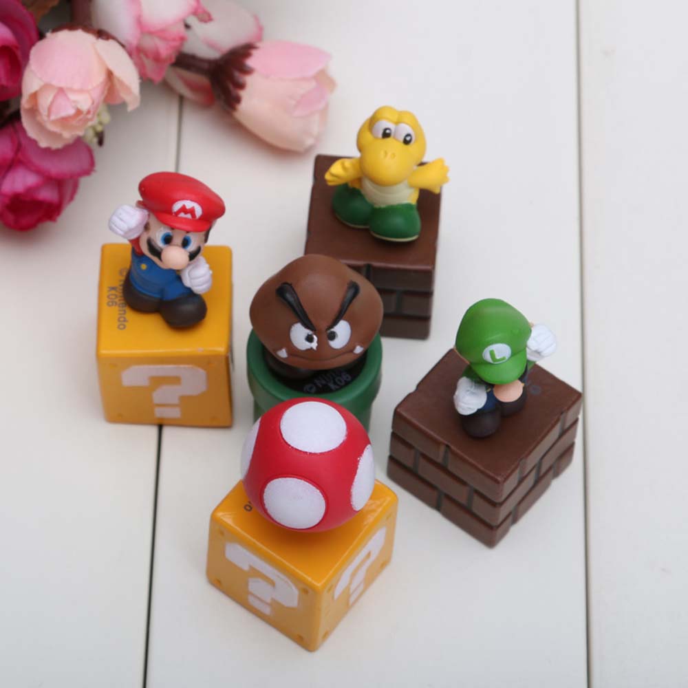 Set 5 Mô Hình Nhân Vật Game Mario Xinh Xắn