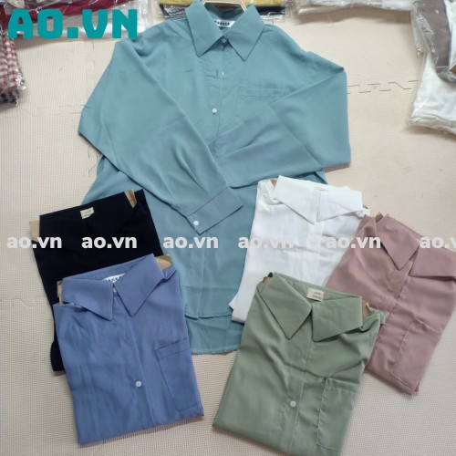 {ao.vn} Áo sơ mi nữ cổ polo dáng dấu quần 2021 FREESHIP 50K A,033 | BigBuy360 - bigbuy360.vn