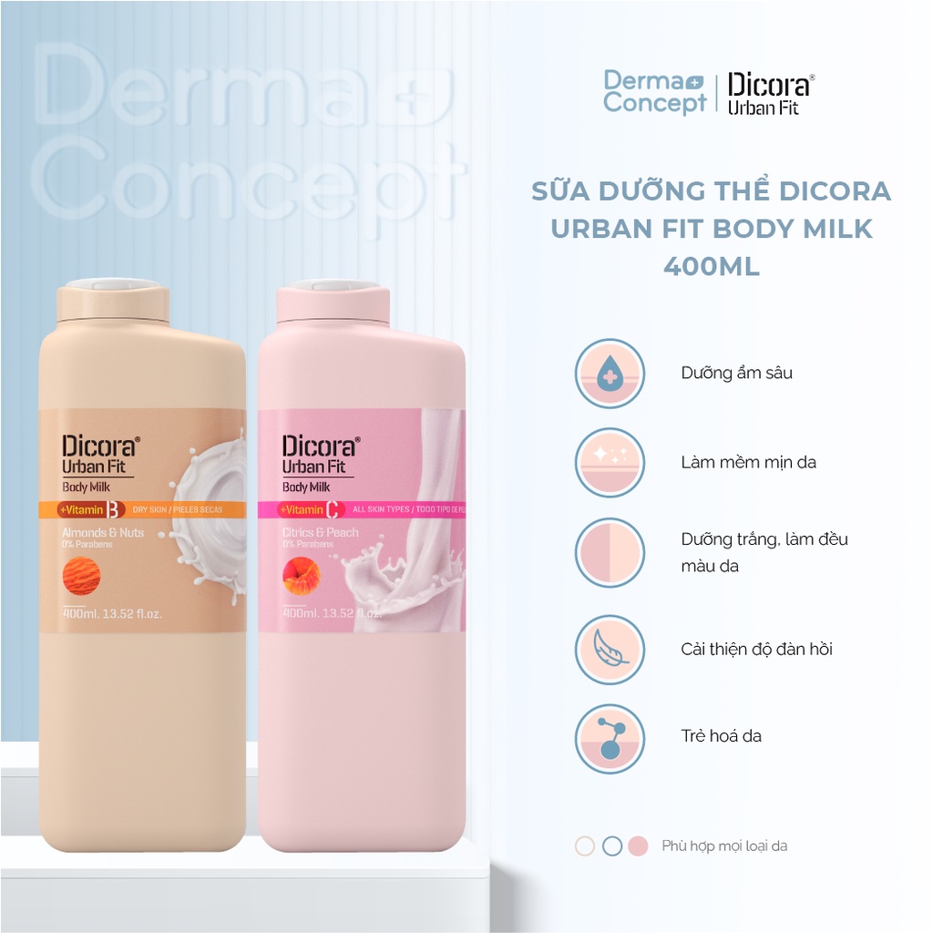 Sữa dưỡng thể Dicora Urban Fit Body Milk - 400ml [NHẬP KHẨU CHÍNH HÃNG 100%]