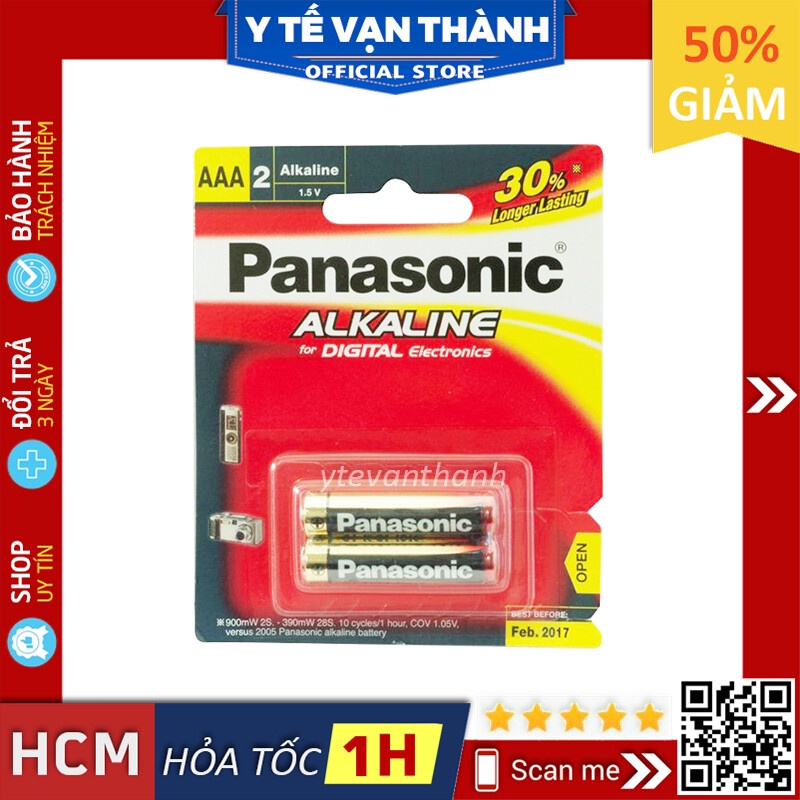 ✅ Pin Tiểu 3A (AAA)- Panasonic Alkaline (Vỉ 2 Viên), Pin Thật - Chính Hãng -VT0039