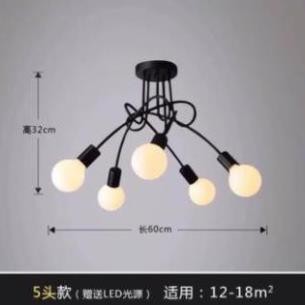 Đèn thả nghệ thuật chùm xoắn trang trí nhà cửa phòng ăn độc đáo - Chưa kèm bóng led