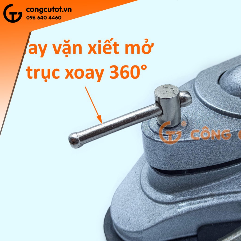 Ê tô xoay 360° hít bàn kẹp phẳng độ mở 70mm