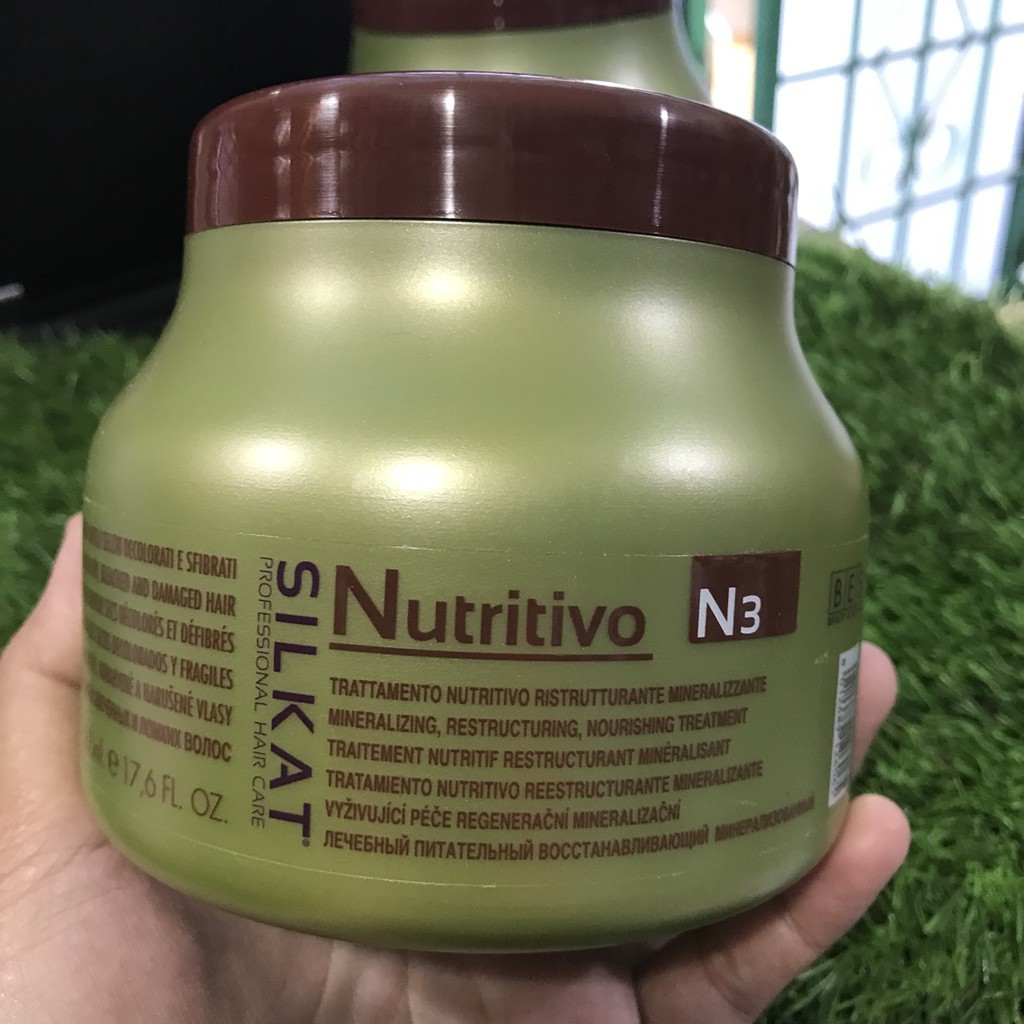 Hấp dầu phục hồi tóc Bes Hergen Silkat Nutritivo 500ml