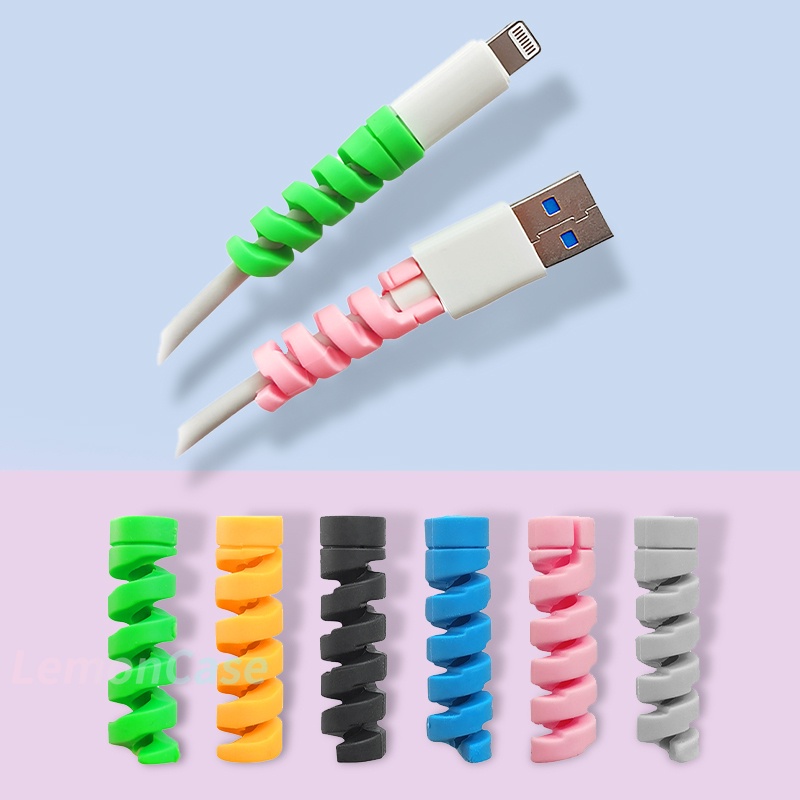 Phụ kiện bảo vệ dây cáp sạc truyền dữ liệu cổng usb chất liệu silicon cho điện thoại Android Apple 2021