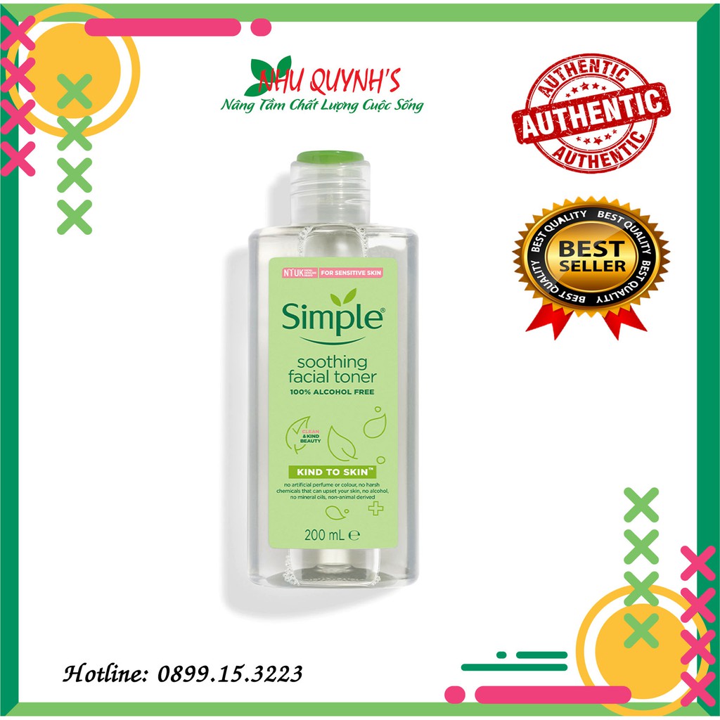 Nước Hoa Hồng Simple Kind To Skin Soothing (200ml)