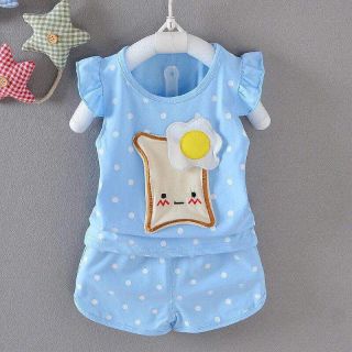 Freeship 50k_bộ cotton bé gái siêu đẹp