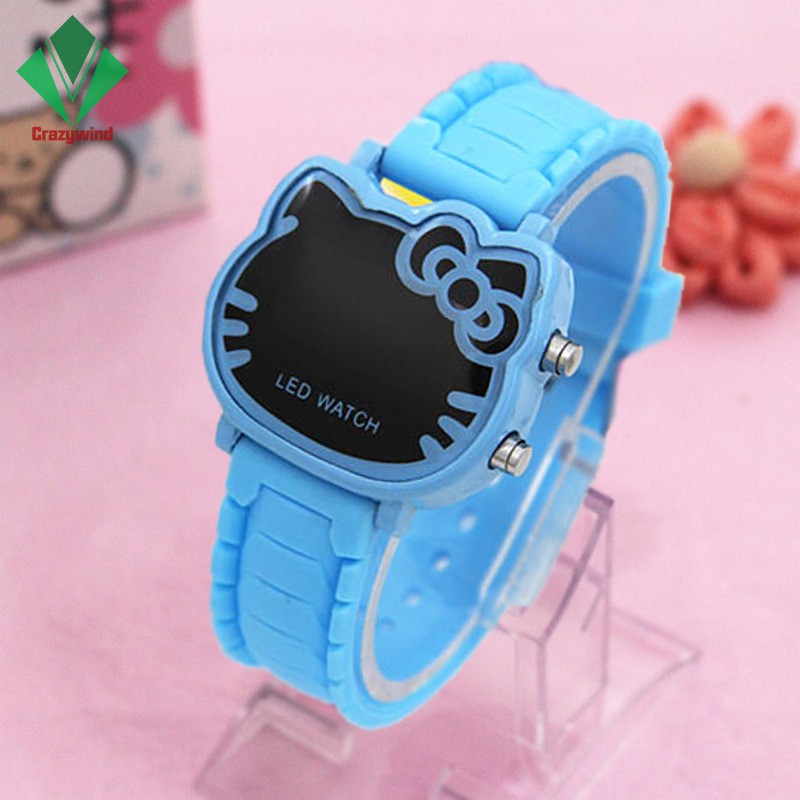 Đồng hồ điện tử mặt hình Hello Kitty chống thấm nước đa năng dành cho bé gái | BigBuy360 - bigbuy360.vn