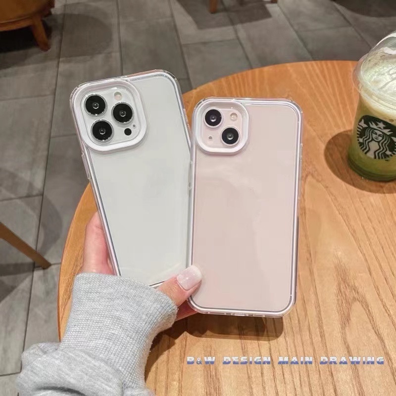 3-Trong-1 Ốp Điện Thoại Dẻo Trong Suốt Thời Trang Chống Sốc Cho iPhone 13 12 11 Pro Max XR IX XS Max i7 8 Plus
