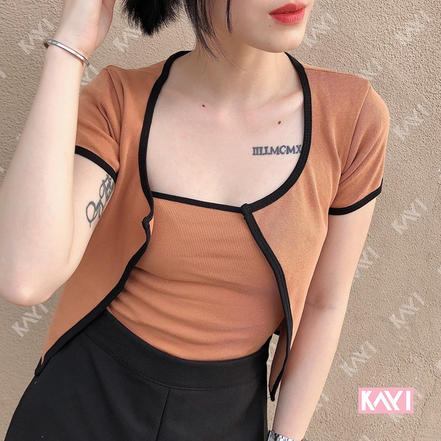 [Mã FAMAYWA giảm 10K đơn 50K] Set croptop áo ống kèm khoác - ảnh thật - A014 | BigBuy360 - bigbuy360.vn