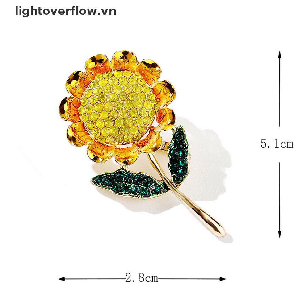 Ghim Cài Áo Hình Hoa Hướng Dương Đính Pha Lê Sang Trọng