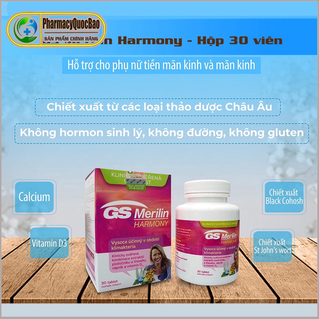 GS Merilin Harmony - Hỗ trợ phụ nữ thời kỳ tiên mãn kinh và mãn kinh, phụ nữ có dấu hiệu loãng xương