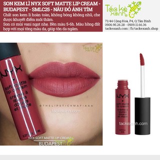 Son kem lì NYX Soft Matte - Budapest SMLC25