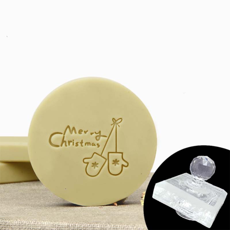 Con dấu bằng acrylic trong suốt họa tiết tùy chọn phong cách giáng sinh dùng để làm xà phòng DIY