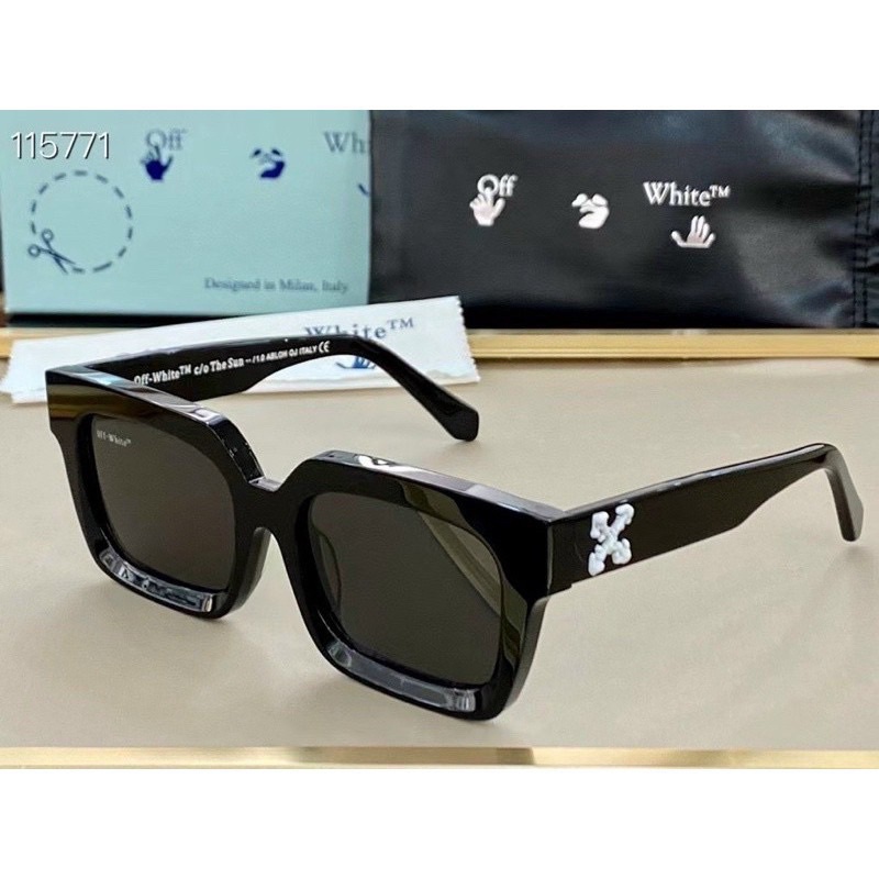 Kính thời trang Off White nam nữ giá rẻ, Kính mắt thời trang Korea,dáng vuông streerwear logo dập nổi Fullbox tặng khăn