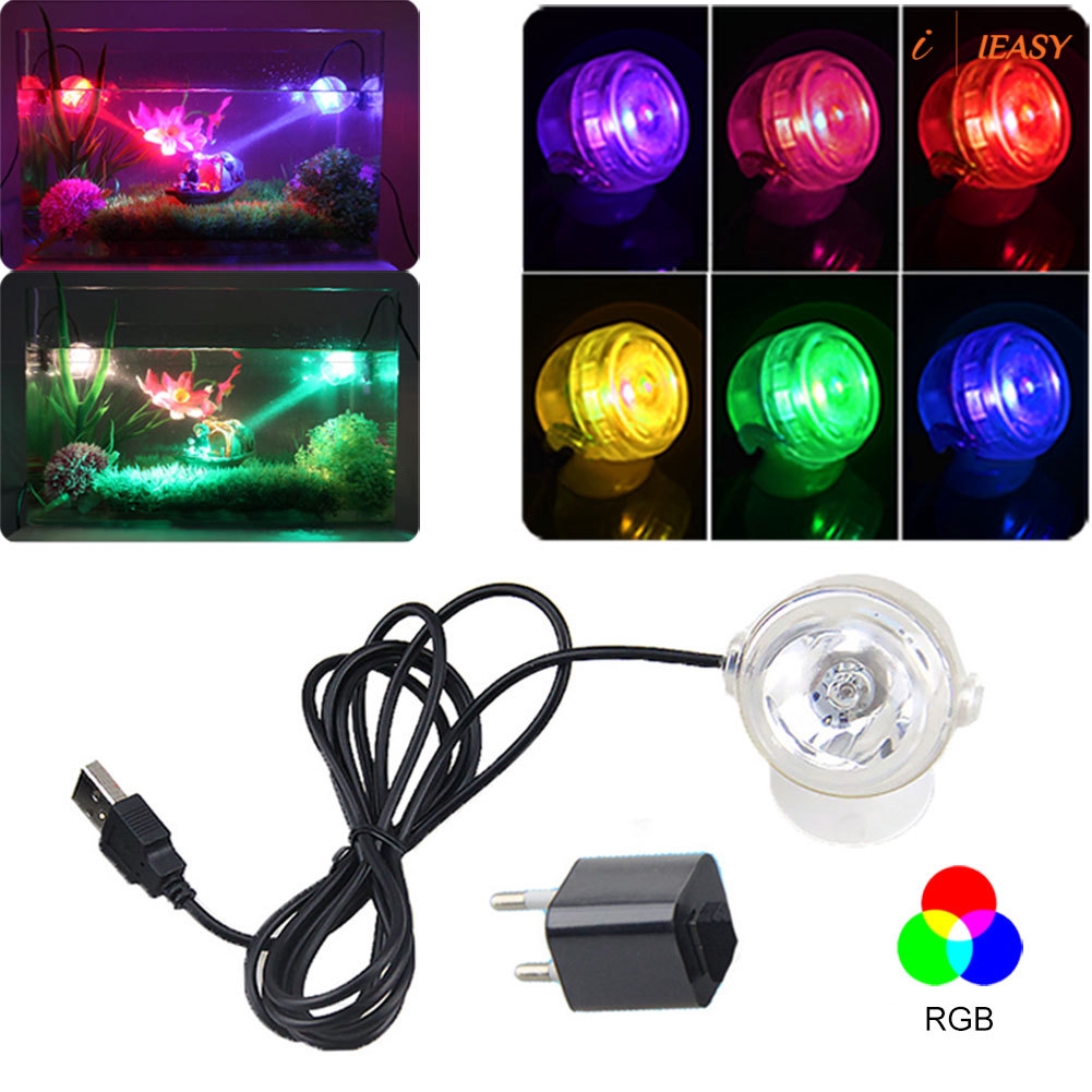 IE❤Fish Tank Marine LED Underwater Spotlight Marine Night Light Aquarium Lamp Decor