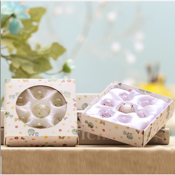 Bộ heo pha lê 7 con, bộ đàn lợn pha lê 7 con siêu dễ thương, đồ trang trí quà tặng ý nghĩa
