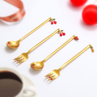 Set muỗng/ set nĩa KATELV bằng thép không gỉ thiết kế đáng yêu có bán lẻ