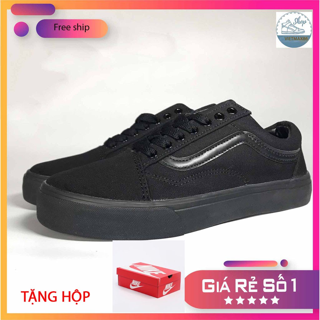 Giày Sneaker Vns Old Full Đen cho nam và nữ, giày thời trang giá rẻ tặng kèm hộp / vietmax86