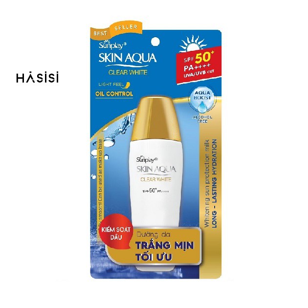 Sữa Chống Nắng Dưỡng Da Trắng Mịn SUNPLAY SKIN AQUA CLEAR WHITE SPF50+ PA++++ UVA/UVB 25g