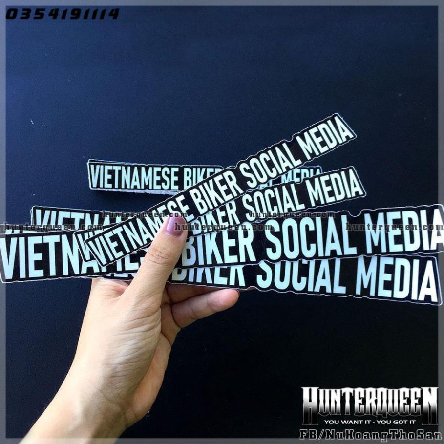 Tem Vietnamese Biker Social Media. Decal cao cấp chống nước, không bay màu HOT