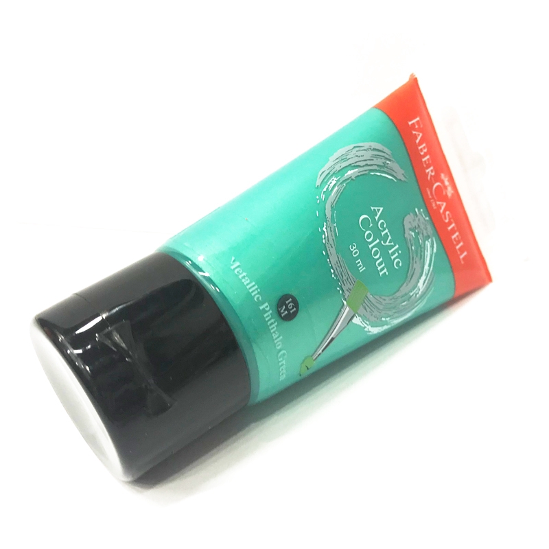 Tuýp Màu Vẽ Acrylic 30ml Metallic Phthalo Green (Xanh Lá Phthalo) - Faber-Castell