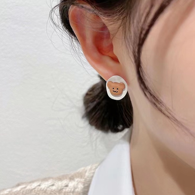 Bông Tai Hình Gấu Tròn Dễ Thương Thời Trang 2022 Cho Nữ