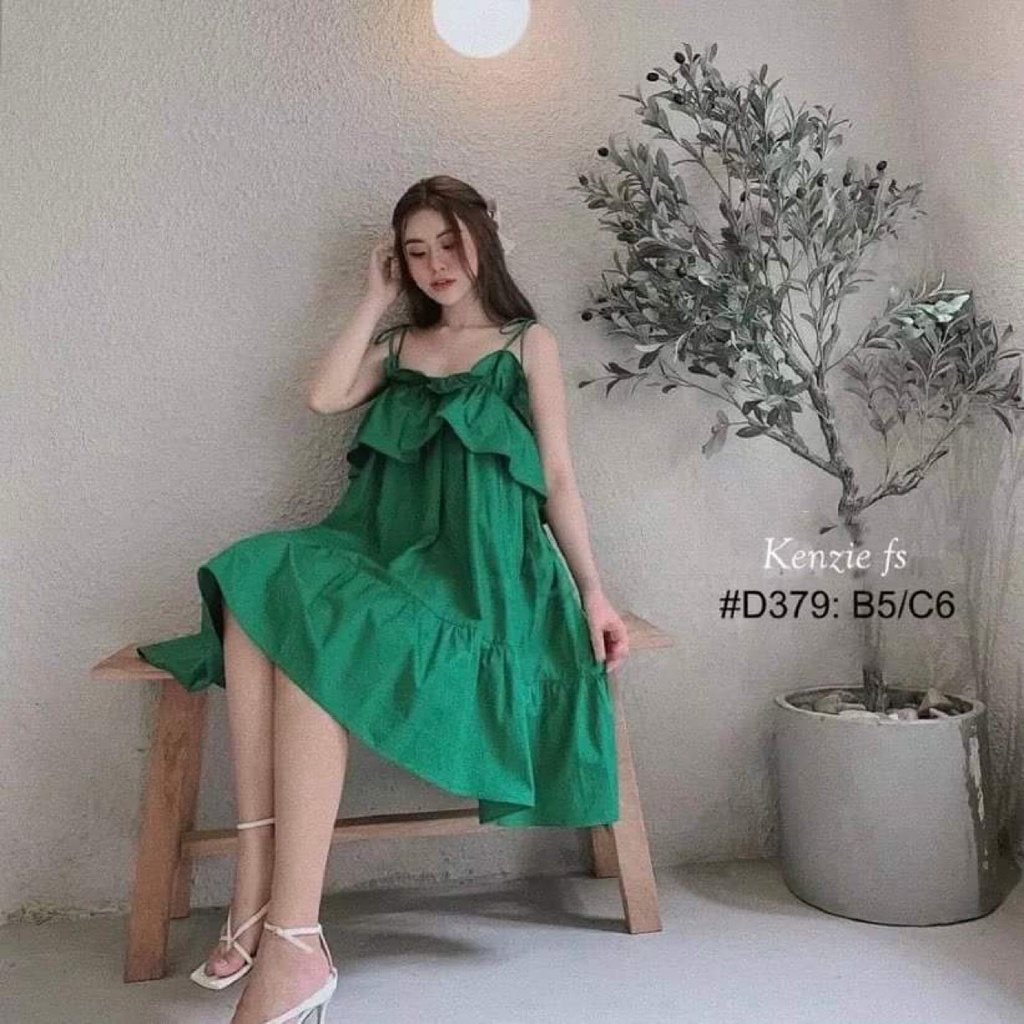 Đầm Cami - Váy 2 Dây Buộc Vai Bèo Ngực Chất Đũi Tơ Form Rộng Đến 65Kg