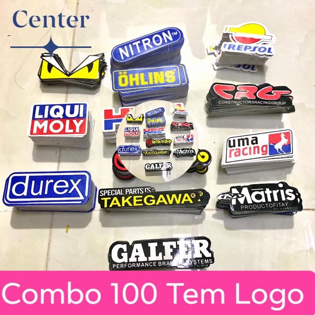 Combo 100 tem logo chất lượng cao