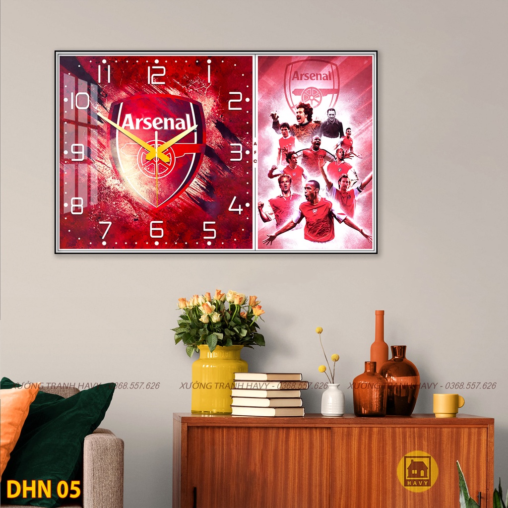 Đồng hồ Arsenal - phom chữ nhật