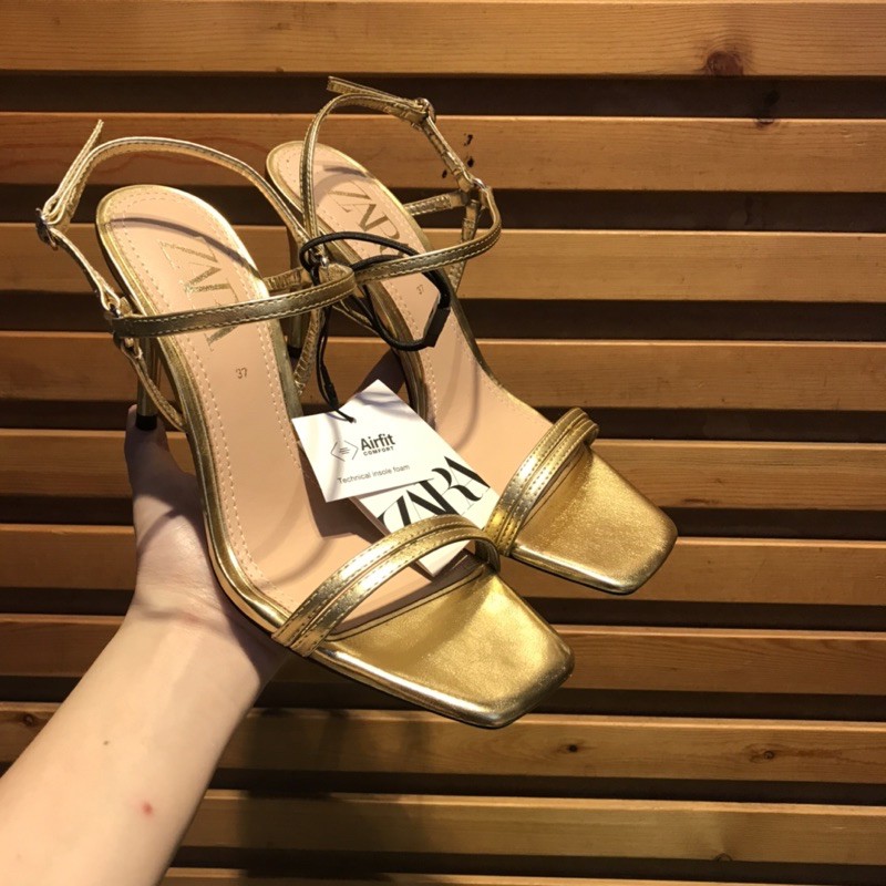 Giày sandal ZARA gold quai mảnh