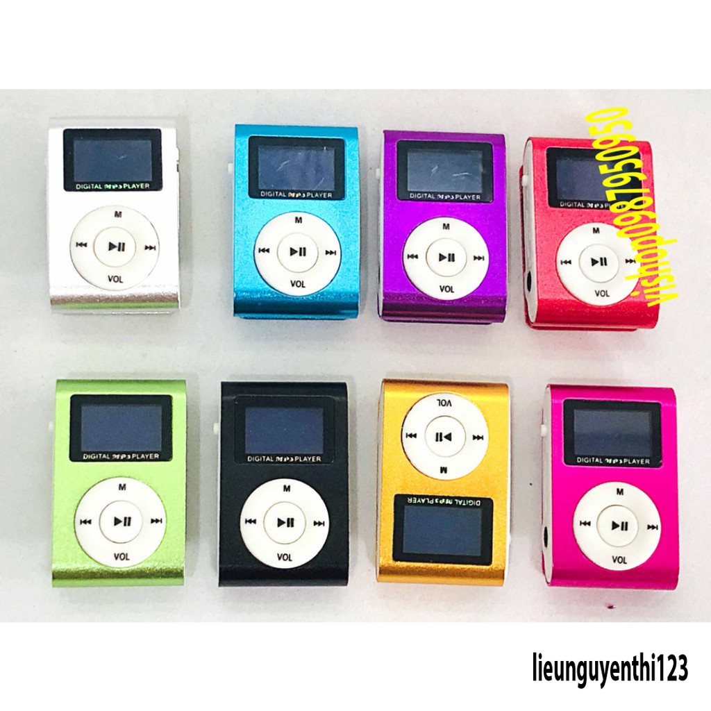 MÀY NGHE NHẠC VỎ NHÔM-Máy nghe nhạc MP3 mini màn hình LCD hỗ trợ Micro SD TF 16GB giao diện sạc USB