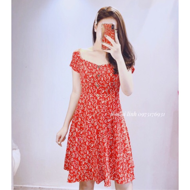 ⚡️ĐẦM HOA⚡️Đầm hoa nhí 2 màu chất đũi tằm có lót