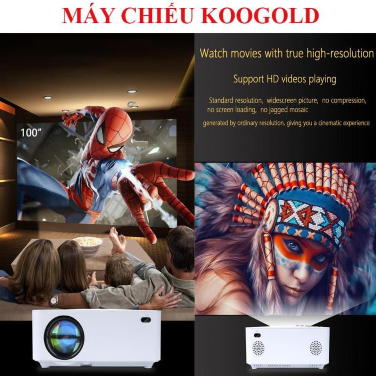 Máy Chiếu Koogold-Thiết Kế Nhỏ Gọn-Tiện Dụng-Dễ Dàng Mang Theo-Đa Chức Năng- Độ Phân Giải Full HD 1920 x 1080 Sắc Nét y