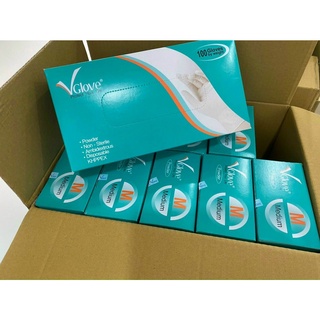 Găng tay y tế latex có bột size m vglove khải hoàn