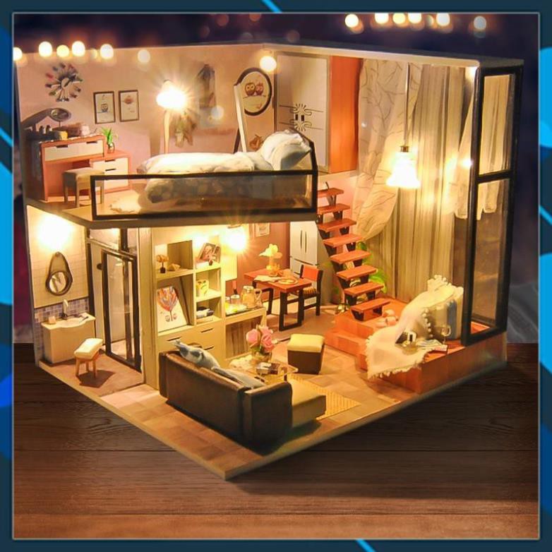 Mô hình nhà búp bê gỗ DIY Nhà búp bê Quiet loft and Life Dream TYU16D Toy World