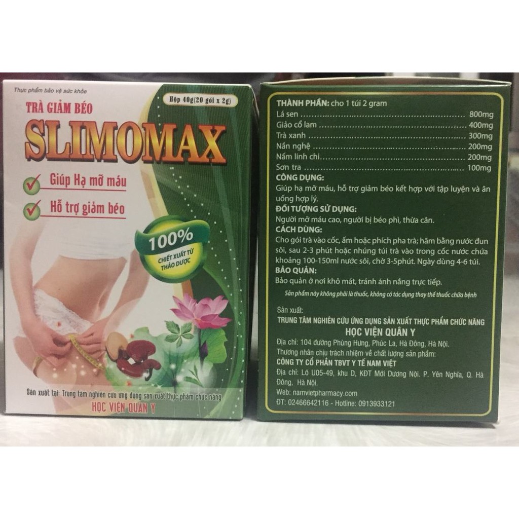 Combo 2 hộp Slimomax Học Viện Quân Y